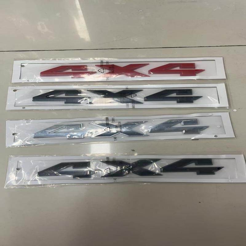 2pc Chrome 4x4 Emblem Badge 3D 4 x 4 Emblem Nameplate Decal Compatible with 1500 2500 3500 Flat Letter