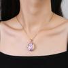 Luxury Enamel Art Handcrafted Rose Flower Pendant Necklace Creative for Women's Girls New Fashion Party Wedding Jewelry Gift
