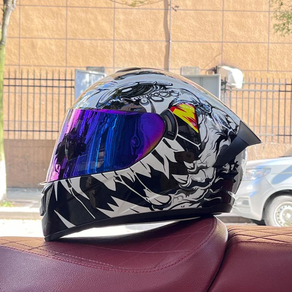 Motorcycle Helmets for Men and Women Wear Double Lens Locomotive Helmets Capacete da motocicleta