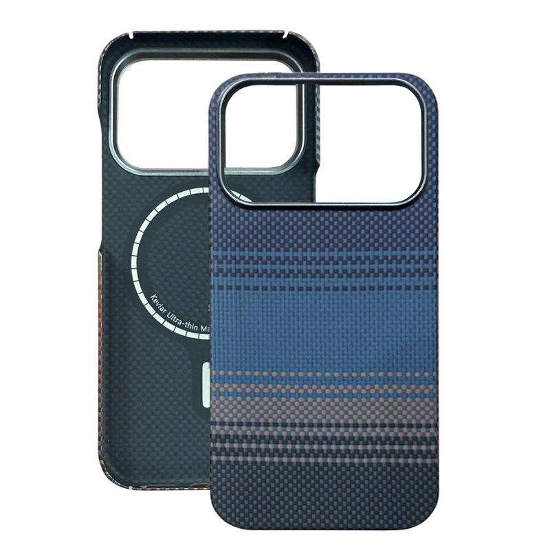 For Apple IPhone 17 Pro Ultra-Thin Kevlar Phone Case IPhone 17 Pro Max Protective Cover Aramid Fiber Magsafe Magnetic Phone