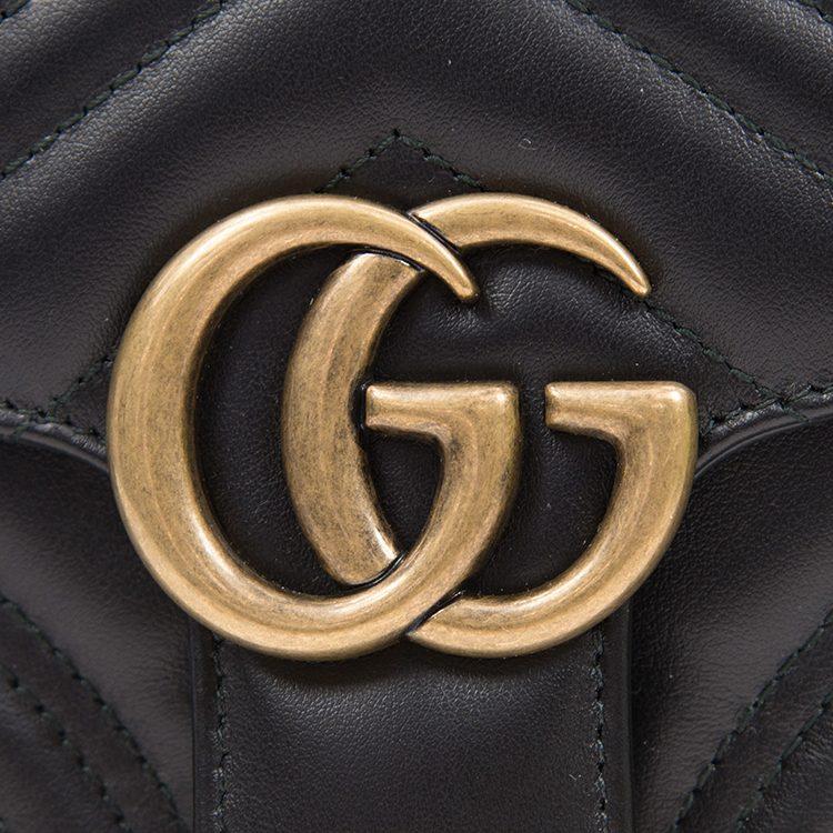 Gucci GG Marmont Leather Handbag Mini Women's Black 547260-DTDIT-1000