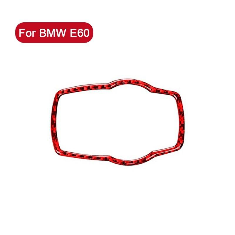 Carbon Fiber Car Multimedia Button Knob Frame Decoration Sticker for BMW E60 E61 2004-2010 Auto Interior Accessories