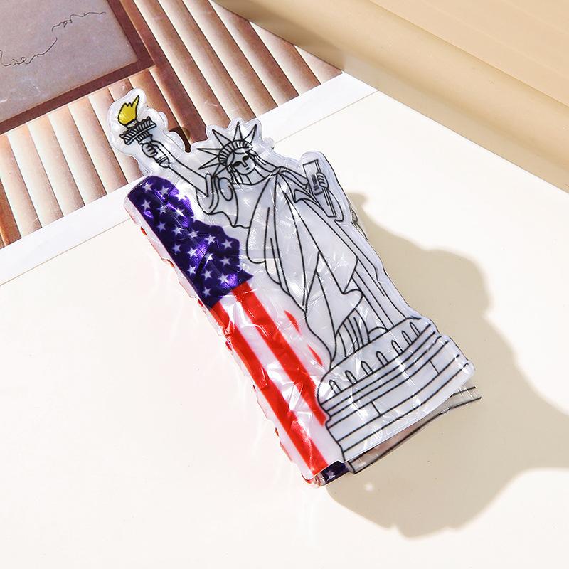 

1 шт. Американская статуя Свободы День Независимости Американский флаг Большая заколка для волос Украшение для волос