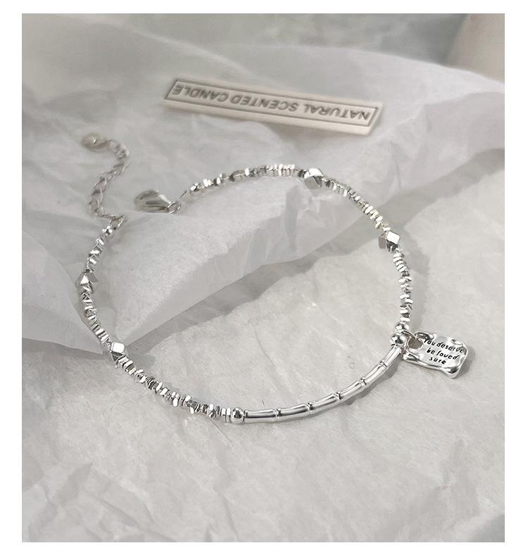 High-End S925 Sterling Silver Bamboo Joint Pendant Bracelet