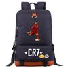 Cristiano Ronaldo Printed Youth School Backpack Teenagers Durable Oxford Fabric Breathable Padded Straps Unisex Travel Bag