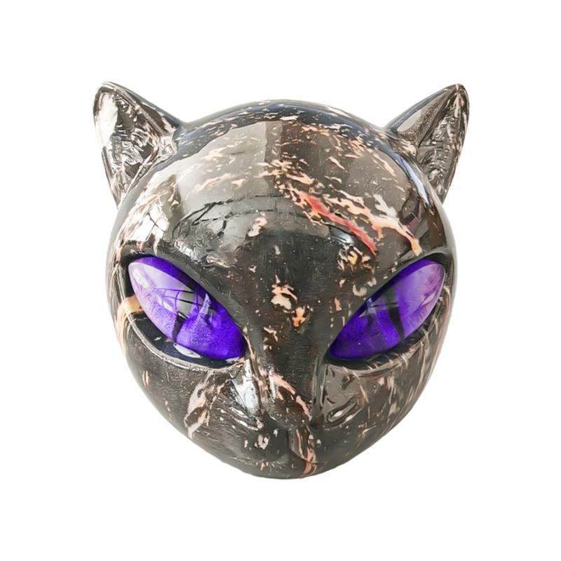 Lyxig Svart Katt Stenskulptur – Elegant Heminredning & Konstgåva, Kristallinspirerad Dekorativ Figur för Kattälskare, Kvinnor & Män