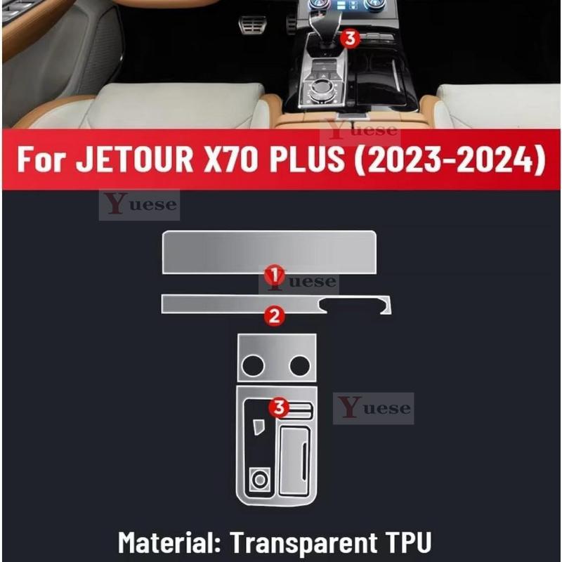 For JETOUR X70 PLUS -2024 Car Interior Center Console Transparent TPU Protective Film Anti-scratch Sticker