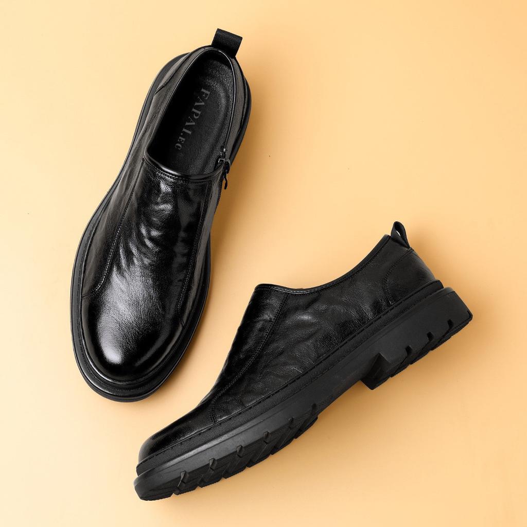 Spring new casual leather shoes men's genuine leather business dress leather shoes men's versatile lazy loafers men's trendy shoes