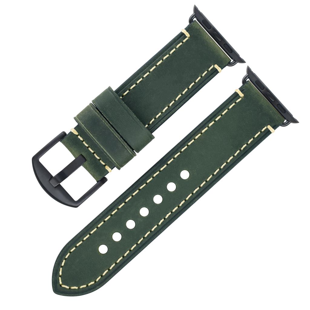 Heqi Preferential Applewatch Smartwatch Bands Unique Luxury Durable Soft Vintage Adjustable Genuine Leather Parts Watch Strap