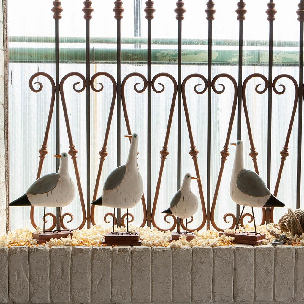 Dalton The Gulls C: Spend Carefree Time with a Stupid Bird, Seagull, Polyresin Statue, Beach Ornament, 37cm High, 23.5cm Wide, 90cm Deep, NB-0605C