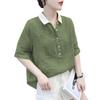 Ice Silk Chiffon Shirt Women Doll Collar Shirt Summer Shirt Loose Large Size Short-sleeved Top for Women