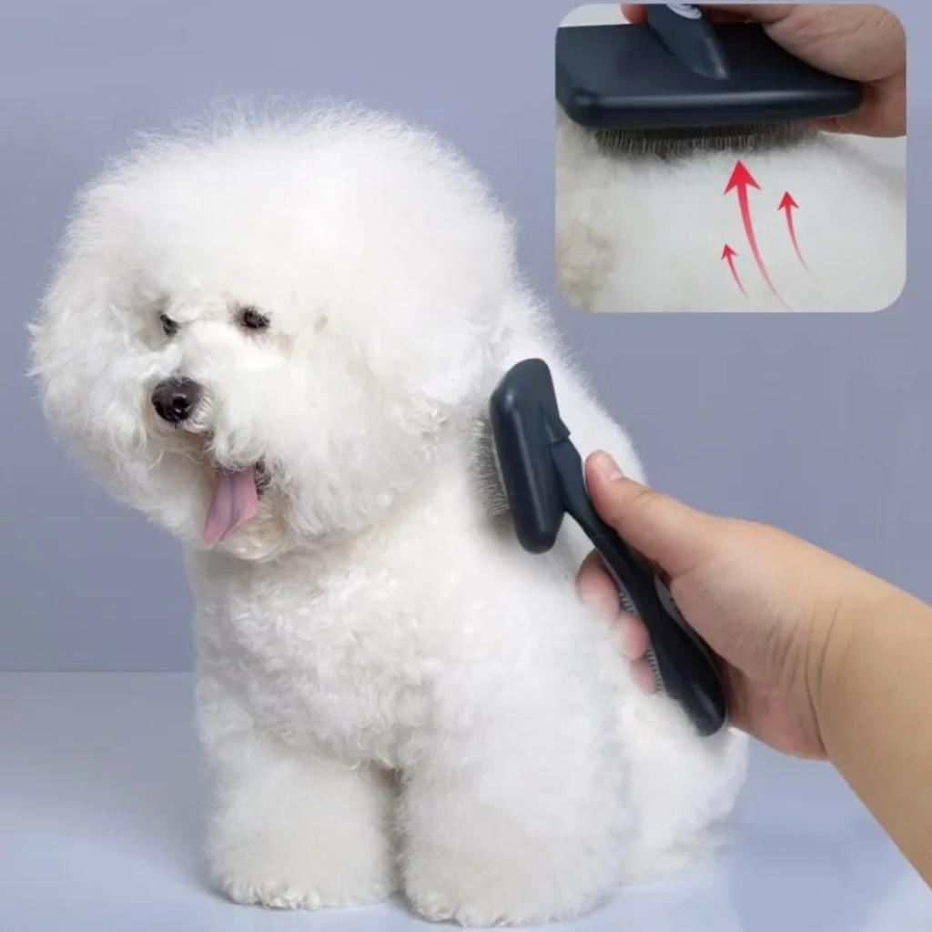 New Stainless Steel Dog Grooming Comb Brush for Dog Cat Pet Hair Removal - Gentle Massage Brush for Dogs Cats with Hair Knots Op