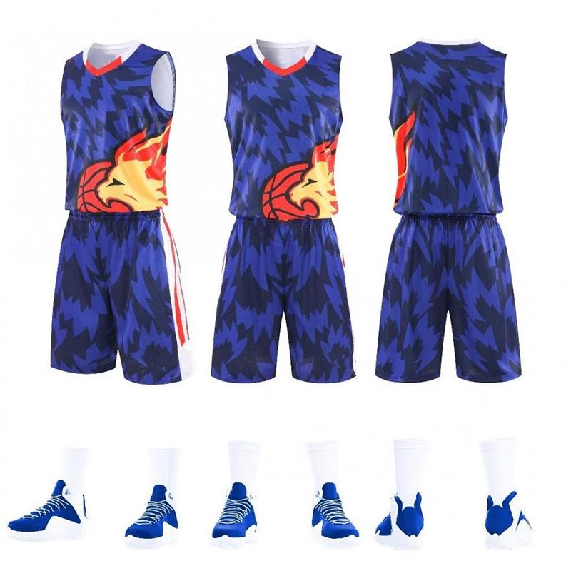 

Комплект тренировочной формы для скоростного студенческого баскетбола - Модная мужская летняя майка L синий