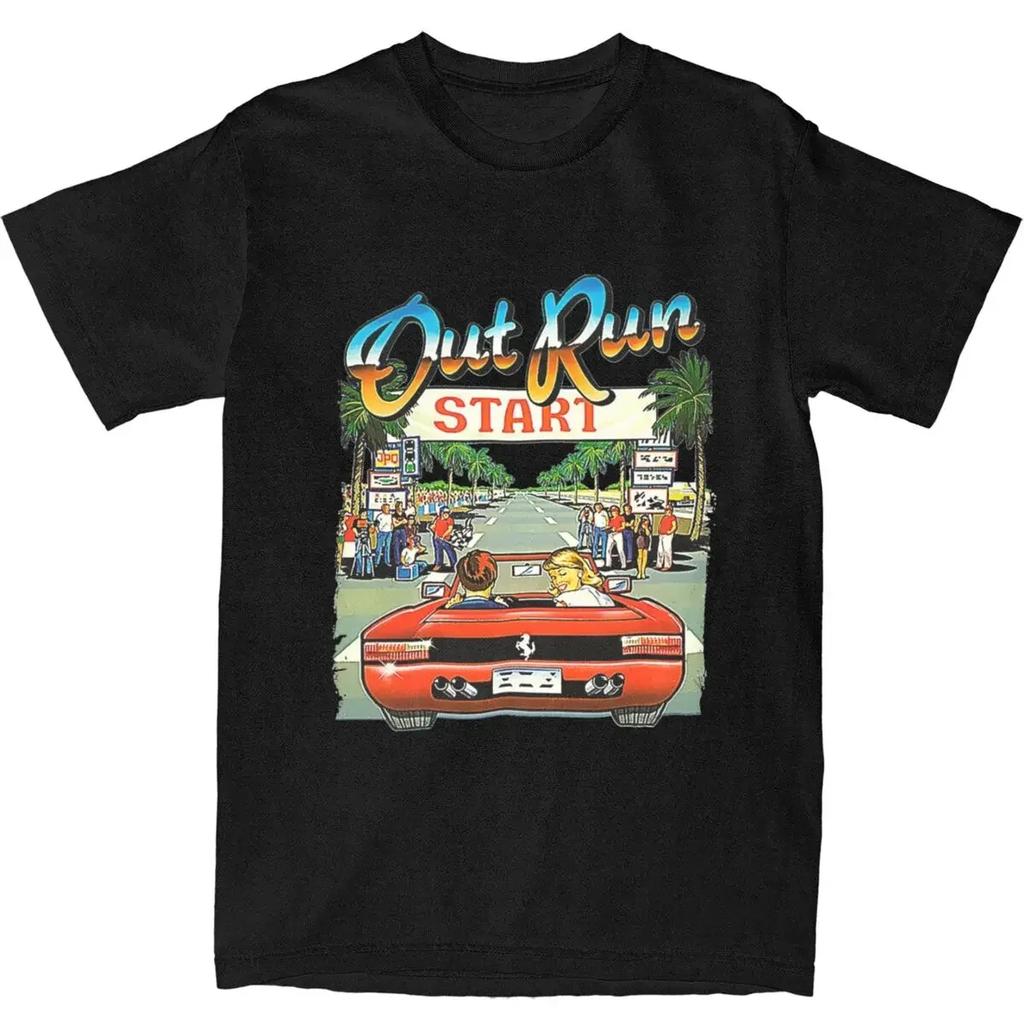 Men Women's Out Run Video Game Shirt Apparel Funny  80s Gaming T Shirt Top Tee Clothes New Arrival