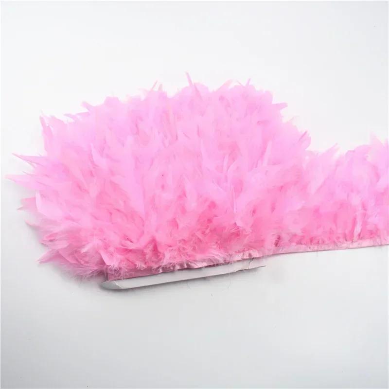 

Цветная пушистая отделка из перьев индейки, бахрома с кисточками, лента из перьев марабу, тесьма, боа, швейные аксессуары для костюмов, одежды, украшение 1 Meters
