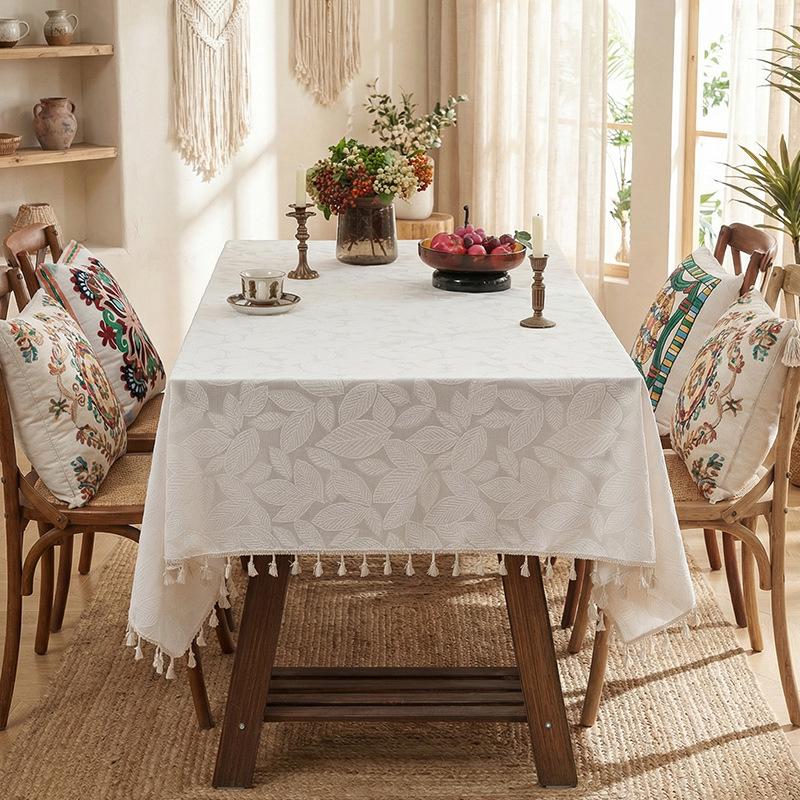 Japanese Retro Pastoral Rectangular Tablecloth: Dustproof, Heat-Resistant Dining or Coffee Table Cover
