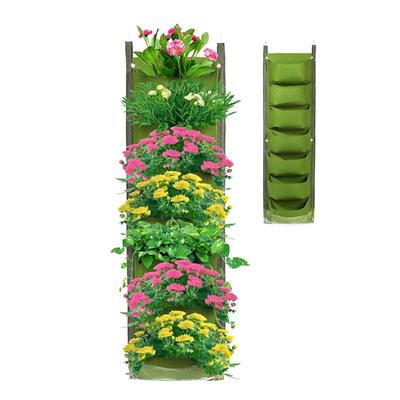 Vertical Garden Wall 6 Pockets Wall Mounted Grow Bags Waterproof Plant Holder Balcony Decoration Succulent Pot Outdoor Plant Pot
