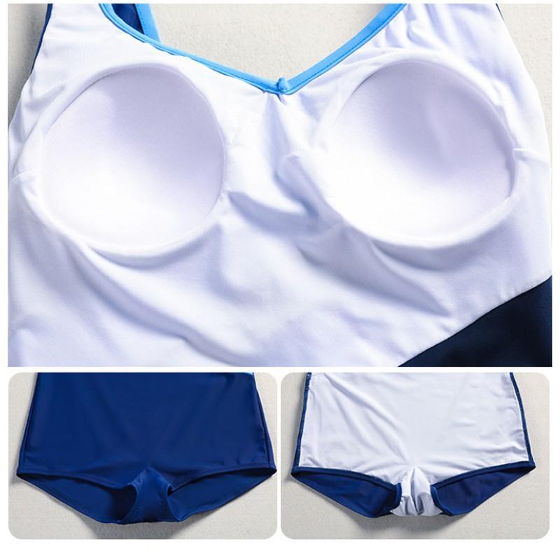 Badeanzug Damen Konservativ Einteiler Boxer Sport Bauchbedeckung Zum Schlank Zeigen Große Größe High-End Mode Heißes Baden