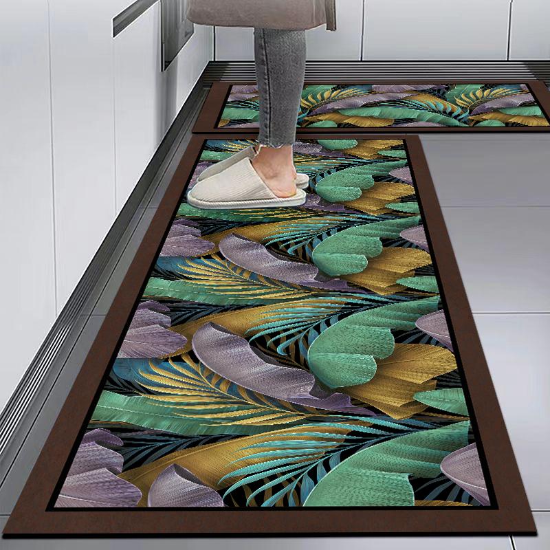 Household Diatom Mud Kitchen Special Floor Mat Blue Floor Mat Kitchen Non-slip and Dirt-resistant Foot Mat Oil-proof and Waterproof Floor Mat