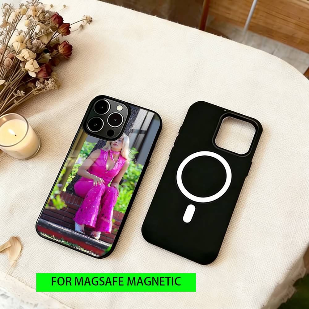 Margot Robbie Phone Case For iPhone17,16,15,14,13,12,11 Plus,Pro Magnetic For Magsafe Wireless Charging
