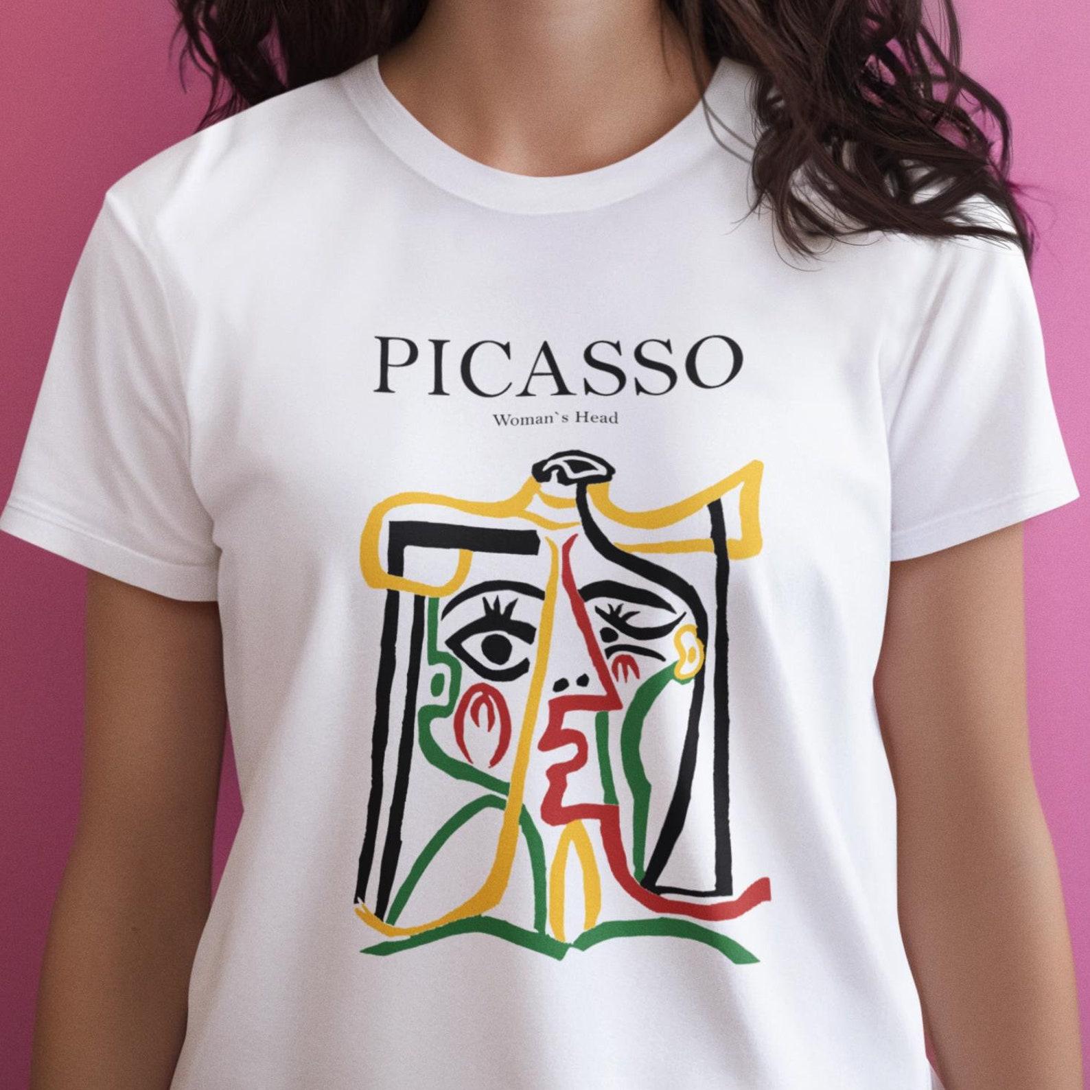 Picasso Head of Woman T-shirt: Cubism Modern Art, 100% Cotton 2XL