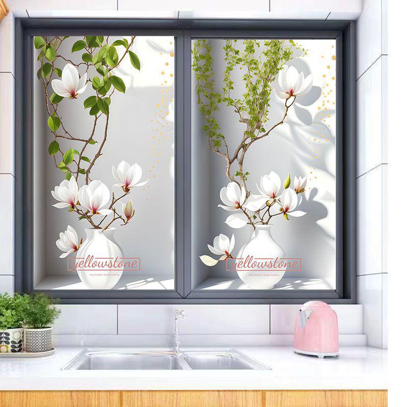 Translucent Opaque Window Film - Privacy Sticker for Bedroom, Balcony, Living Room, Sliding Door, and Bathroom.