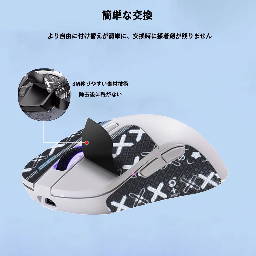 NOUKAJU Keychron M3 Mouse Grip Tape, Ultra-Thin, Highly Absorbent, Anti-Slip Tape for Keychron M3 Gaming Mouse (Black)