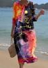 European and American New Large-size Dress Women's Clothing Seaside Vacation Printed Loose Long Dress