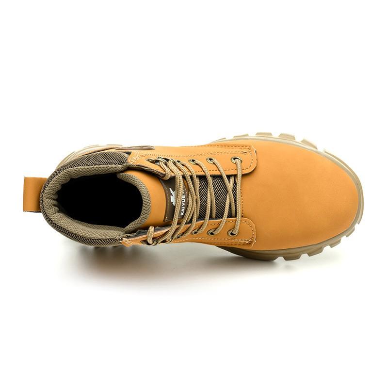 Steel Toe Safety Work Boots High Cut Anti-Puncture Slip Resistant Waterproof Durable Comfortable Construction Manufacturing