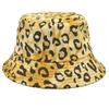 Simple Leopard Print Fisherman Hat Casual Basin Hat All-match Summer Bucket Cap for Outdoor Sports Travel Camping  Yellow