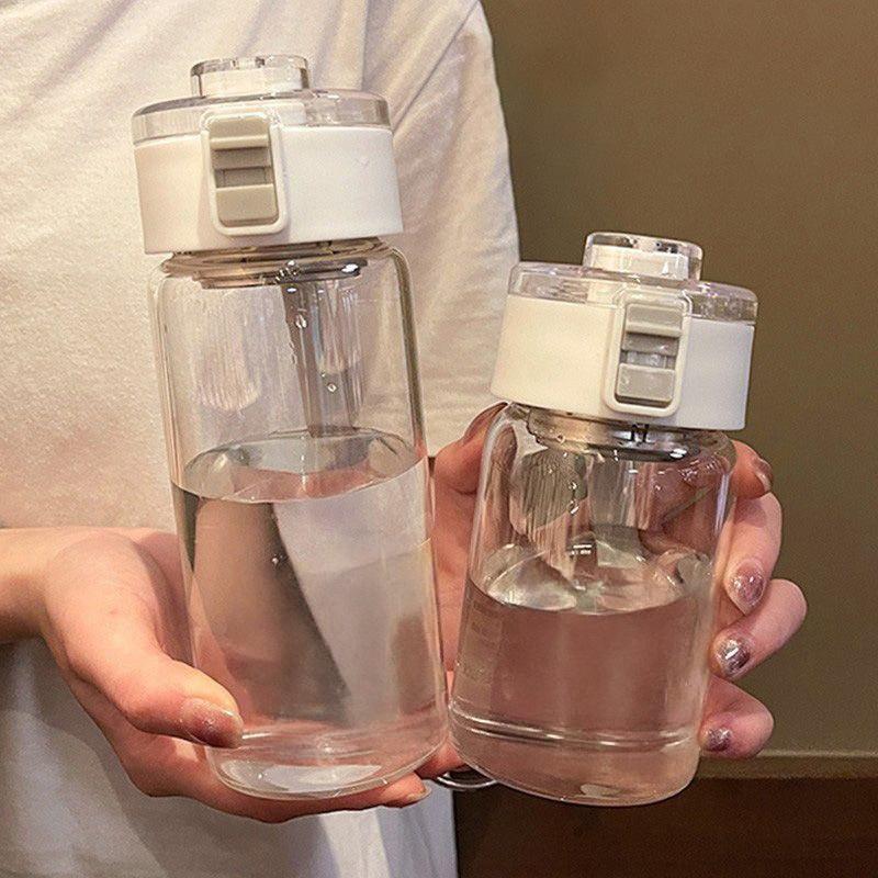1 Stück Sport Transparente Wasserflasche 350ml 550ml 800ml Tragbar Fitnessstudio Reise Klar Auslaufsicher Trinkflasche Kaffee Saftbecher