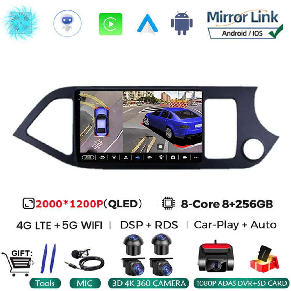 Android 14 Carplay Car Radio Multimidia Video Player For KIA PICANTO Morning 2011 - 2016 Navigation GPS IPS Head Unit NO 2din