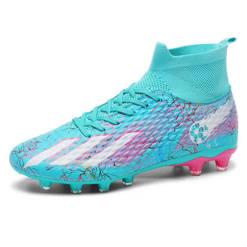 2025 Football Shoes High-top Boys and Children with Broken Nails and Spikes, Youth and Students Competition Artificial Turf Training Shoes