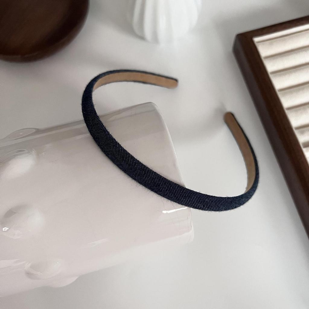 Retro Mori-stil Blått Denim Pannebånd for Kvinner - Elegant, Allsidig og Slankt Hårtilbehør