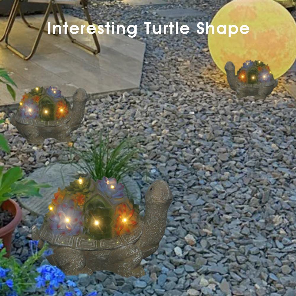 Solar Garden Outdoor Sculpture Turtle Light - Lawn Decoration Home Gift Courtyard Balcony Terrace Decoration Landscape Lamps