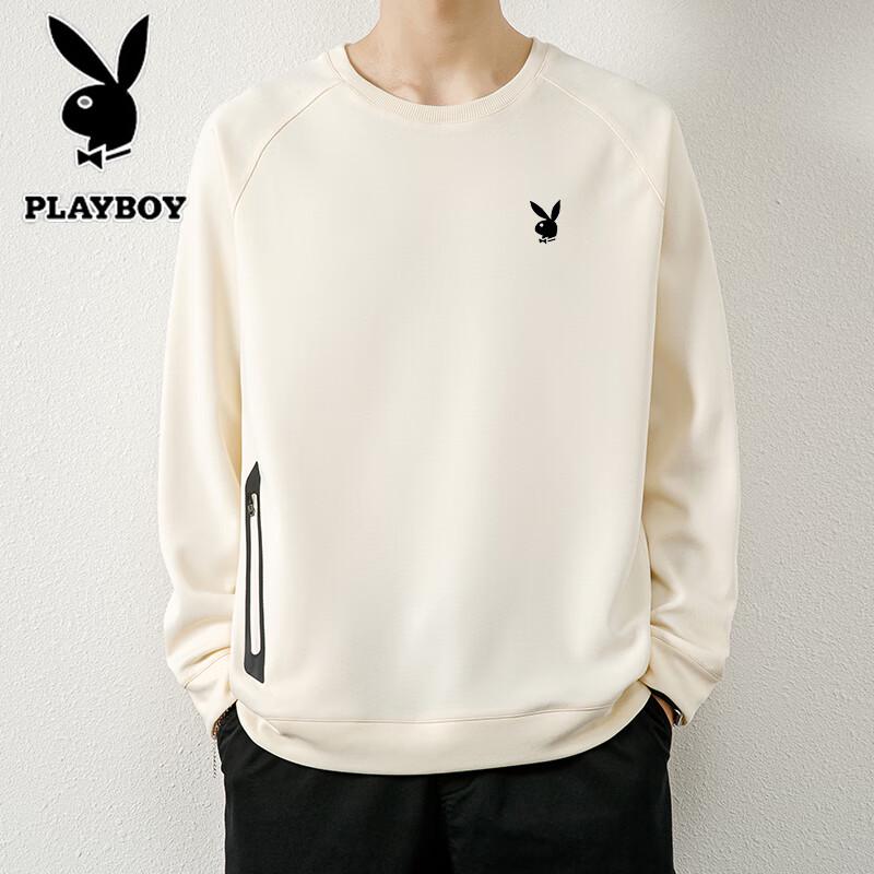 Playboy Men's Casual Round Neck Long Sleeve Sweatshirt