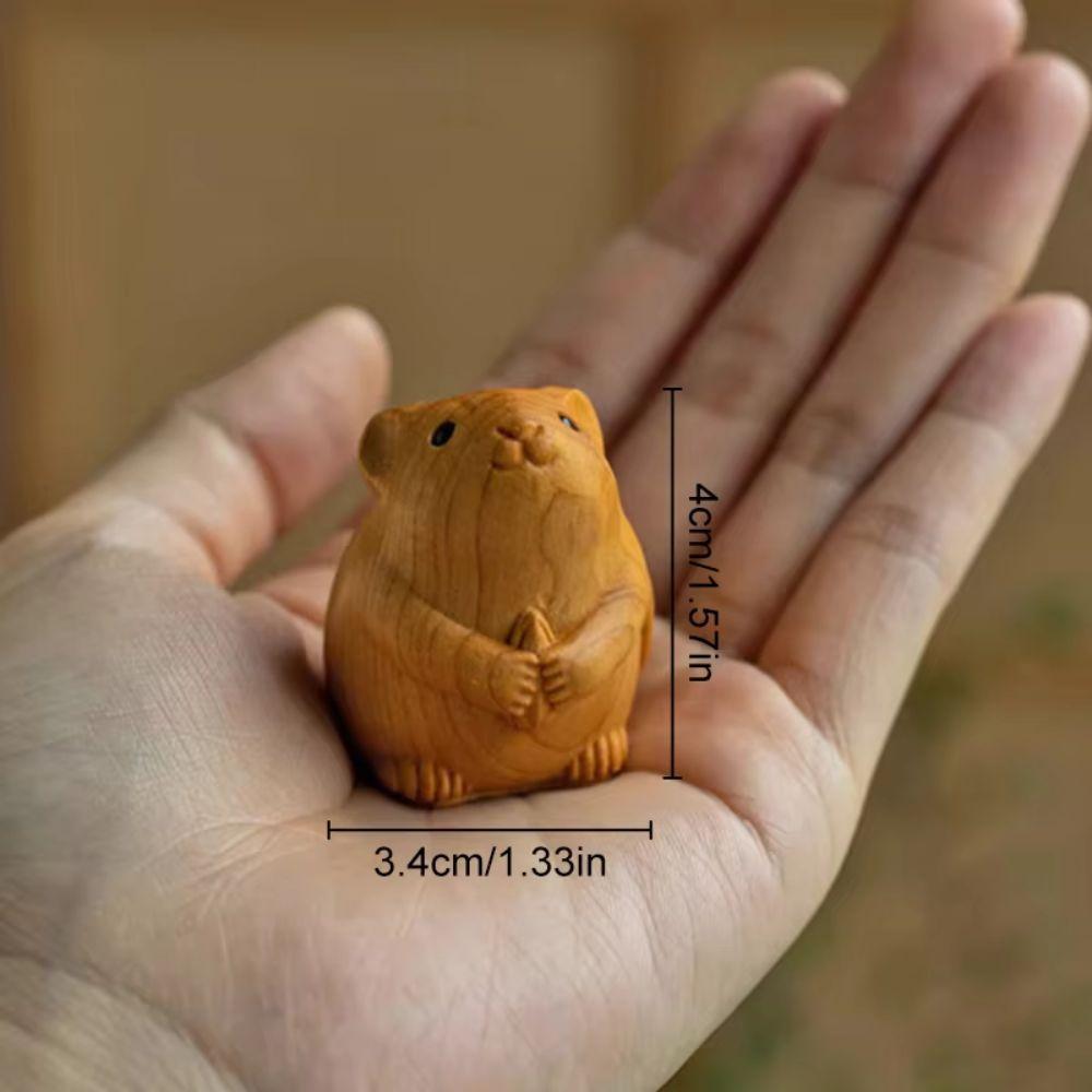 Mini Wood Carving Wood Carving Twelve Zodiac Wooden Zodiac Wood Little Animal Model  New Year Gift