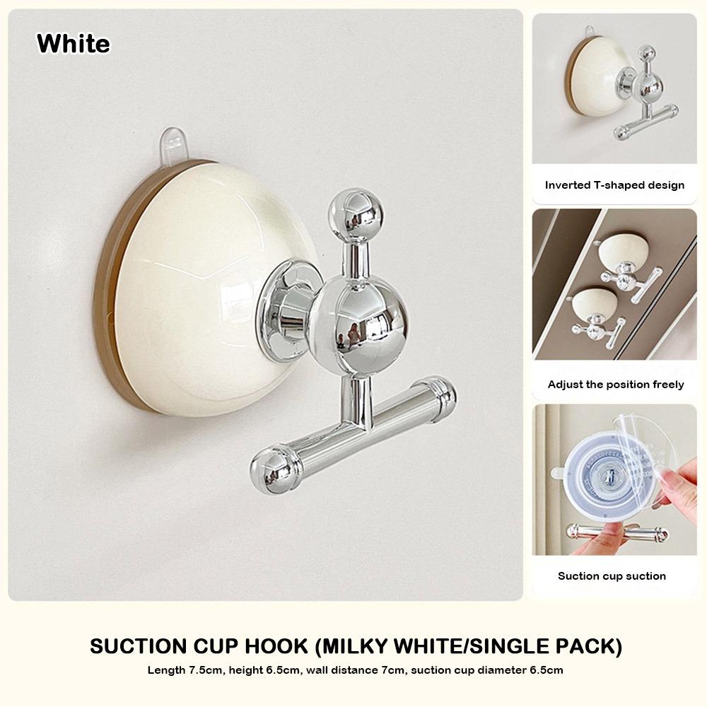 

Водонепроницаемый крючок на присоске, не требующий сверления, дверной крючок для одежды, прочный крючок для ванной комнаты, кухни White