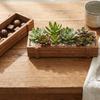 2PCS Wood Wooden Planter Box Easy To Place Rectangular Succulent Planter Compact Antique Color Indoor Outdoor Planter