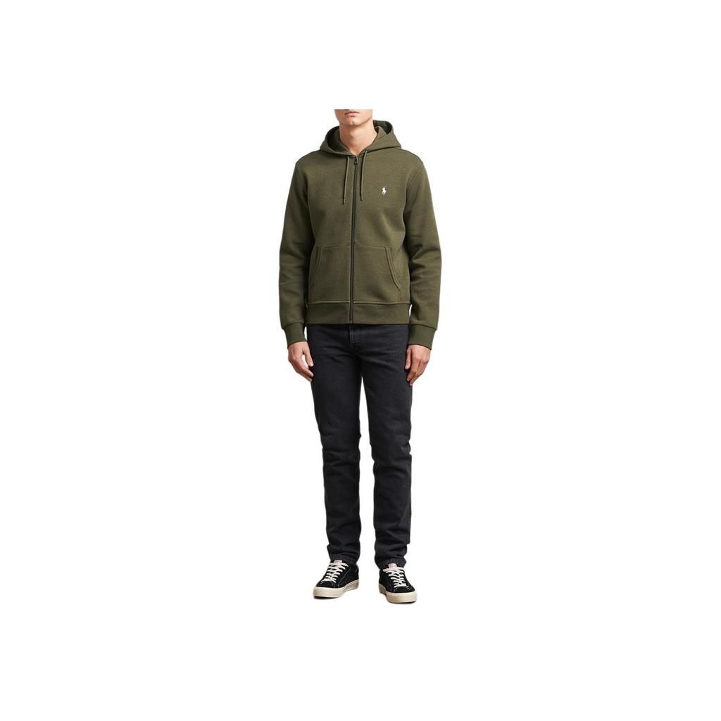Polo Ralph Lauren Logo Embroidered Hooded Zip-Up Long Sleeve Sweatshirt Men Sweatshirt Green 710881517-051