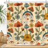 Watercolor Flower Hummingbird Shower Curtain Spring Bird Butterfly Floral Plant Nature Modern Home Bathroom Bathtub Decor