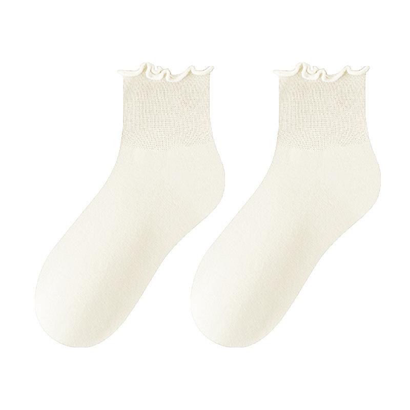 Women's Short Socks, Spring and Summer Thin Cotton Socks, Antibacterial, Breathable, Deodorizing, Versatile, Boneless Wooden Ear Postpartum Socks