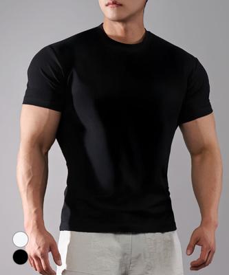 UNTAPPED STUDIO Muscle Fit 16-Count Cotton Spandex Short Sleeve Plain T-Shirt (2 Colors)