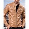New men's stand-up collar locomotive leather jacket autumn slim-fit short PU leather jacket fashion casual jacket