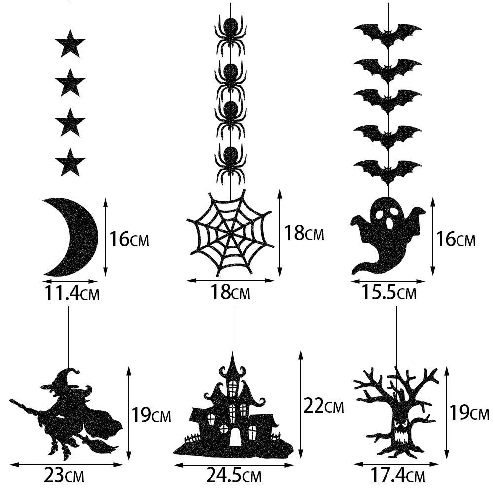 Halloween Decoration Flower Hanging Ornaments Halloween Spider Witch Ghost Bat Car Interior Rearview Mirror Ornaments