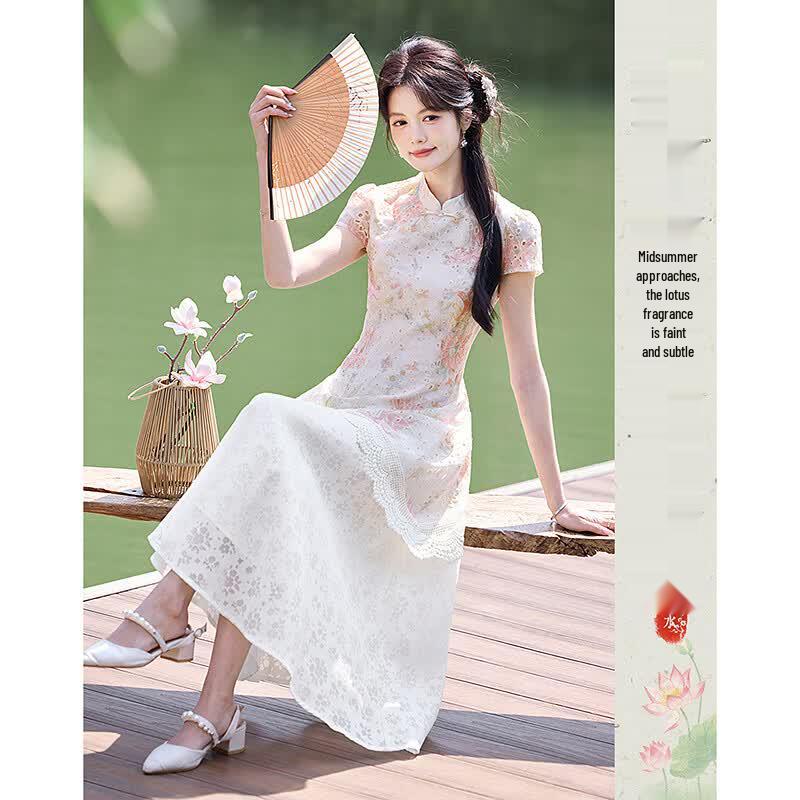 Elegant Embroidered A-line Summer Dress L