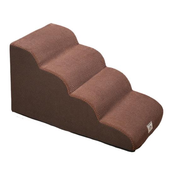 Dog Stairs for Small Dogs Curved Dog Steps Indoor Puppy Older Pets Ramp with Washable Cover Non-Slip Bottom Stairs for Puppies Medium Pets