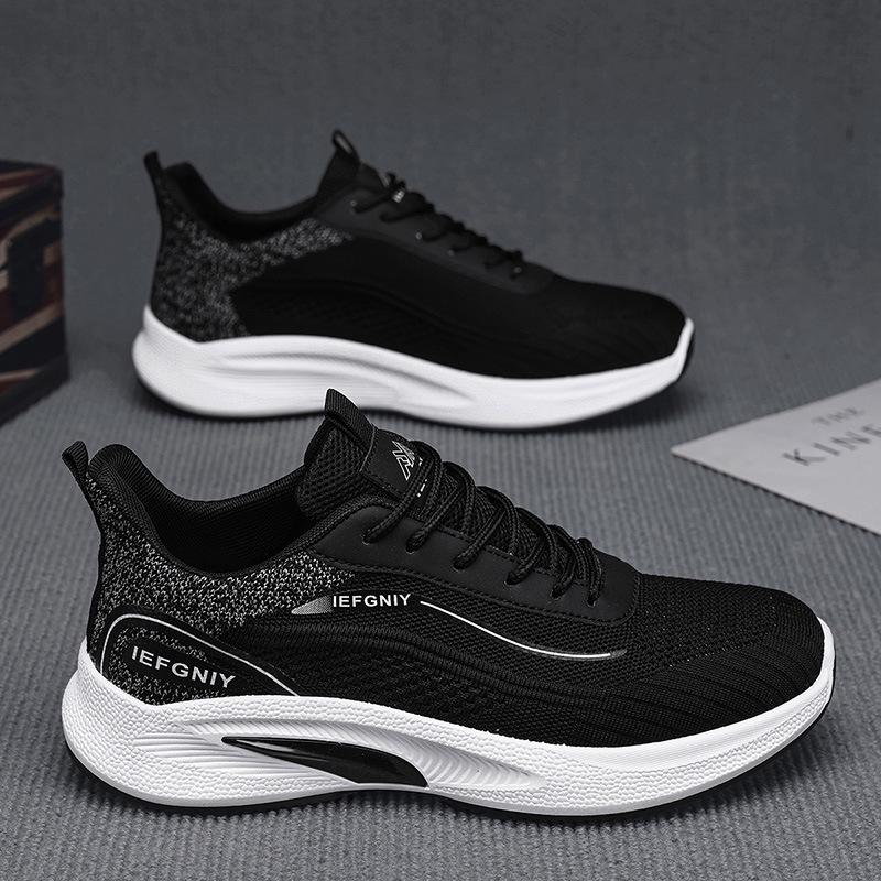 

Men s 2025 Versatile Flyknit Mesh Running Shoes - Casual, Breathable, Soft Sole for Spring 39