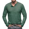 Men's Solid Color Long Sleeve T-Shirt Shirt Men's Casual Sports Top - Seven Buttons
