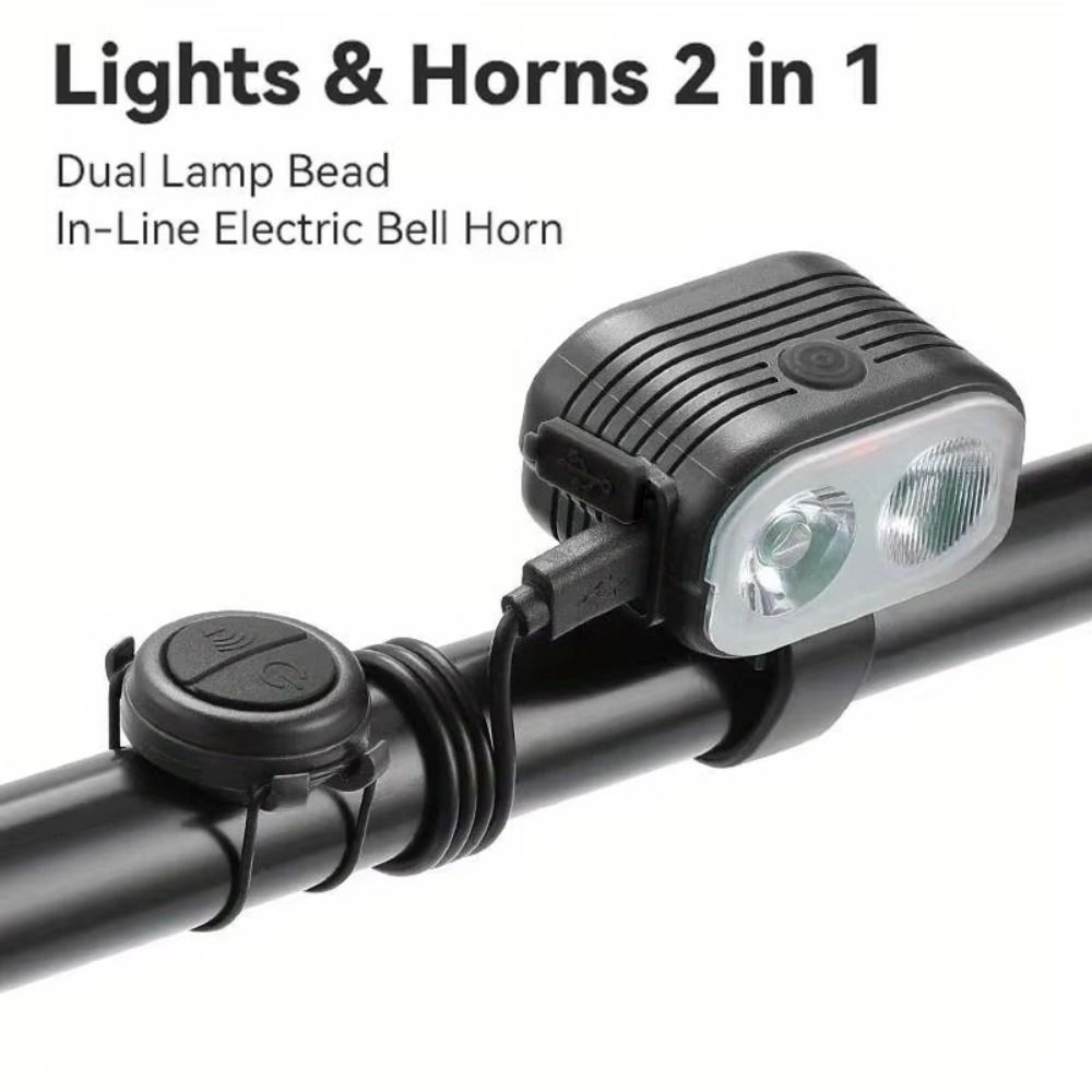 Dual Light Source Bicycle LED Headlight Waterproof Bicycle Front Light Bicycle Riding